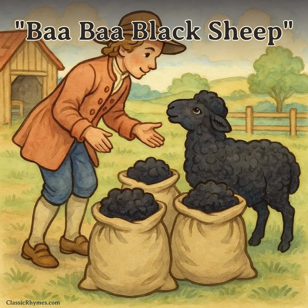 Baa Baa Black Sheep A young farmer chats with a black sheep