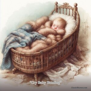 A baby wrapped in a rabbit fur blanket