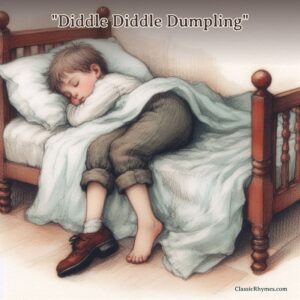 A boy asleep on the bed before he is ready