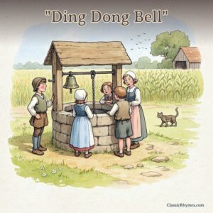 Children gathered around the well