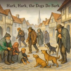 Dogs barking at the beggars in the street
