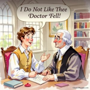 A college student explains his position to his professor, Dr Fell