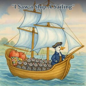 Ship with a duck captain and mice on deck