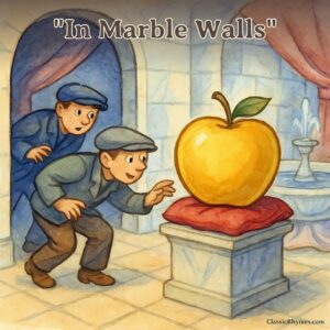 Thieves break into the marble fortress to steal the golden apple
