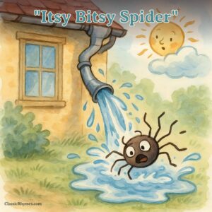 A spider getting washed out of a drain spout
