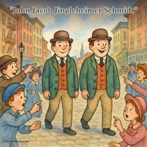 Two nearly identical gentlemen walk the city street as people point and shout