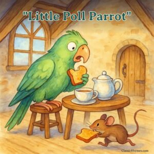 Parrot seems surprised the mouse stole his toast