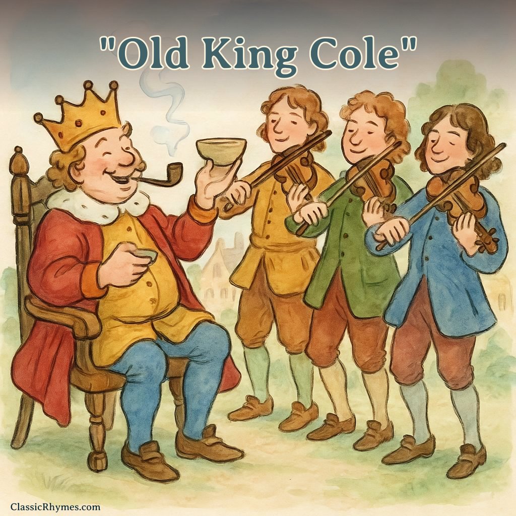 King Cole partying with his three fiddlers