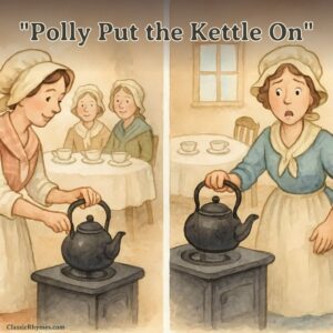 Polly putting the kettle on, then Sukey taking it off the stove