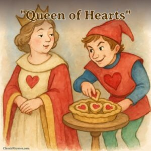 The knave steals tarts from the queen