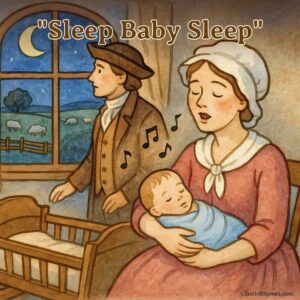 Mother and father lull baby to sleep while singing softly