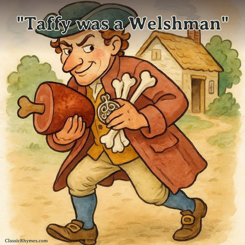 Taffy the Welshman stealing loot from the Englishman's home