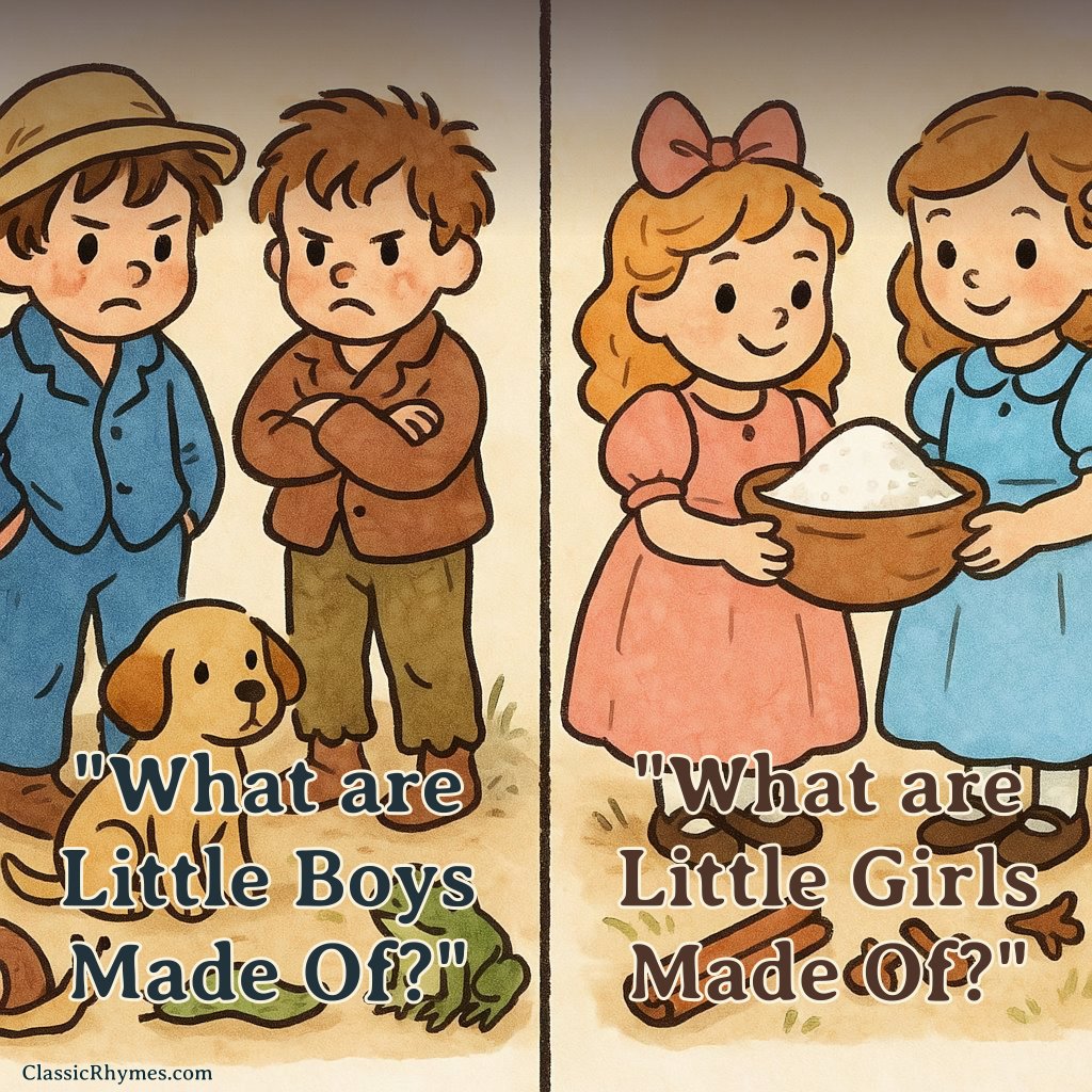 Two rough little boys vs two nice little girls