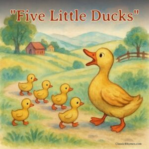 A mother duck calls out for the return of her ducklings