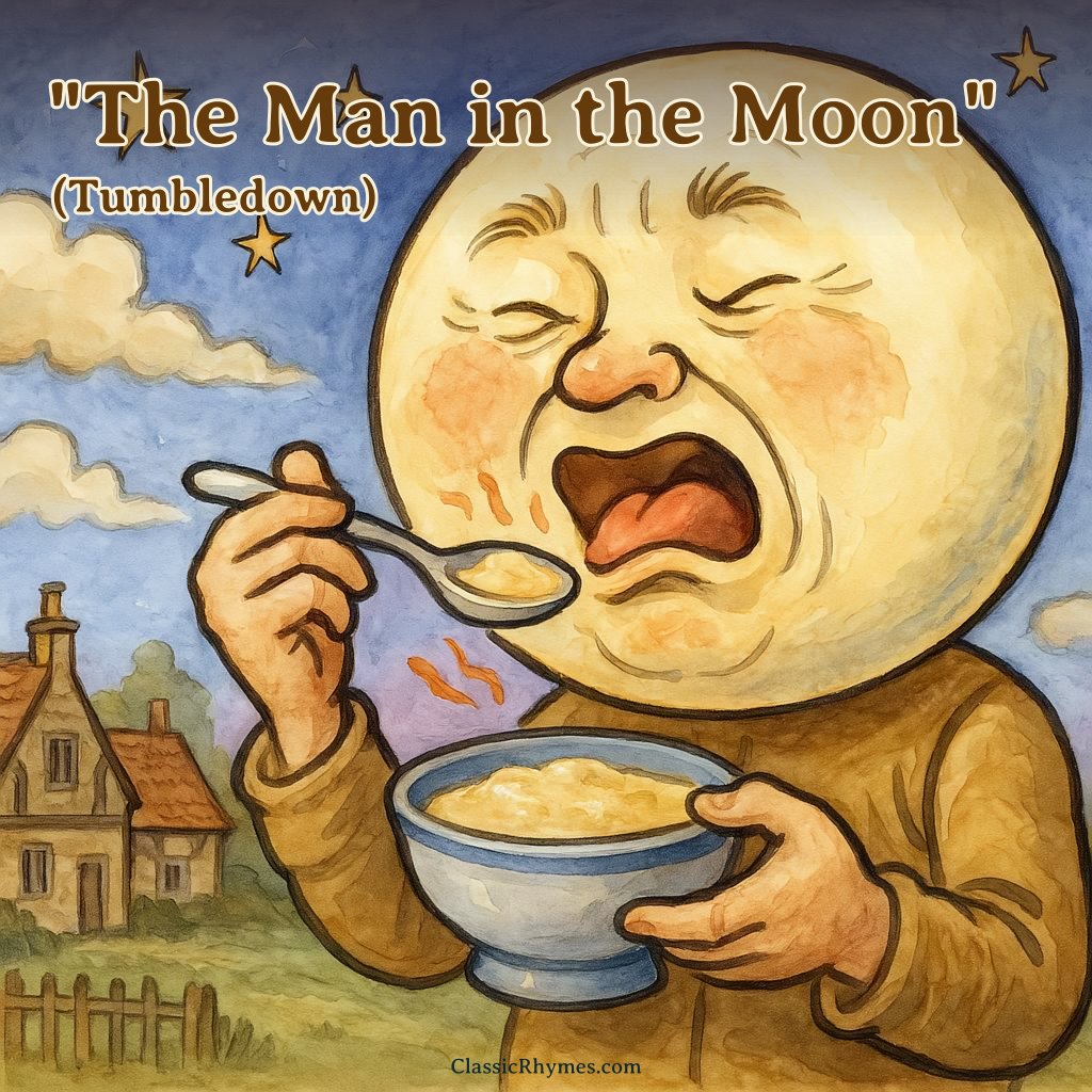 The Man in the Moon burns his tongue on hot porridge