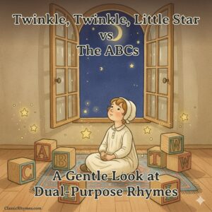 A child sits on floor surrounded by alphabet blocks while looking to the night sky stars